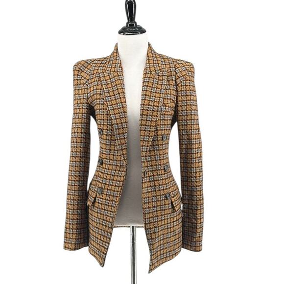 Smythe Plaid Blazer Not A Pagoda Tweed Plaid Single Button Jacket Size 0 - Picture 5 of 10